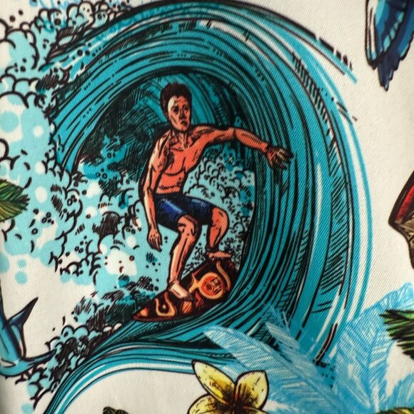 Yoimira Floral Aloha Beach Hawaiian Button-Down Shirt Men's Large Multicolor - Picture 3 of 7